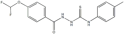 2-[4-(difluoromethoxy)benzoyl]-N-(4-methylphenyl)hydrazinecarbothioamide,,结构式