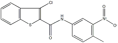 3-chloro-N-{3-nitro-4-methylphenyl}-1-benzothiophene-2-carboxamide,,结构式