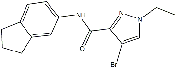 4-bromo-N-(2,3-dihydro-1H-inden-5-yl)-1-ethyl-1H-pyrazole-3-carboxamide 化学構造式