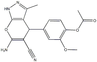 4-(6-amino-5-cyano-3-methyl-1,4-dihydropyrano[2,3-c]pyrazol-4-yl)-2-(methyloxy)phenyl acetate