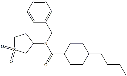 N-benzyl-4-butyl-N-(1,1-dioxidotetrahydro-3-thienyl)cyclohexanecarboxamide Structure