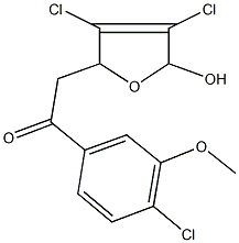1-(4-chloro-3-methoxyphenyl)-2-(3,4-dichloro-5-hydroxy-2,5-dihydro-2-furanyl)ethanone,,结构式