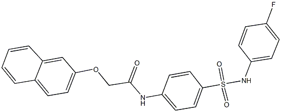 N-{4-[(4-fluoroanilino)sulfonyl]phenyl}-2-(2-naphthyloxy)acetamide 结构式