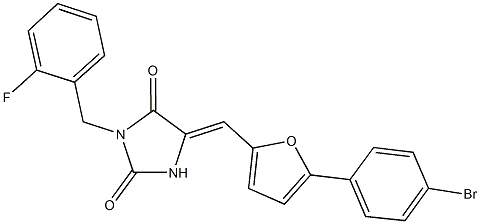 5-{[5-(4-bromophenyl)-2-furyl]methylene}-3-(2-fluorobenzyl)-2,4-imidazolidinedione