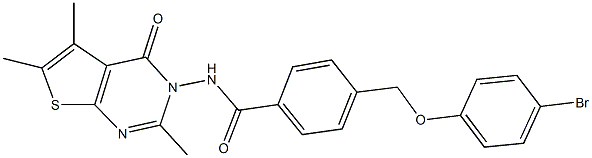 4-[(4-bromophenoxy)methyl]-N-(2,5,6-trimethyl-4-oxothieno[2,3-d]pyrimidin-3(4H)-yl)benzamide 结构式