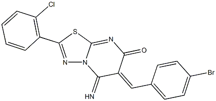 6-(4-bromobenzylidene)-2-(2-chlorophenyl)-5-imino-5,6-dihydro-7H-[1,3,4]thiadiazolo[3,2-a]pyrimidin-7-one Struktur