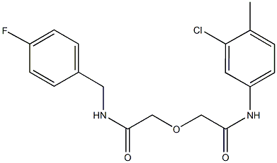 2-[2-(3-chloro-4-methylanilino)-2-oxoethoxy]-N-(4-fluorobenzyl)acetamide,,结构式