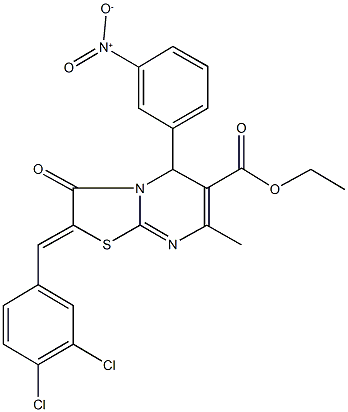 ethyl 2-(3,4-dichlorobenzylidene)-5-{3-nitrophenyl}-7-methyl-3-oxo-2,3-dihydro-5H-[1,3]thiazolo[3,2-a]pyrimidine-6-carboxylate