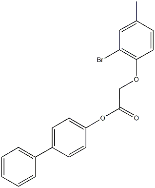 [1,1'-biphenyl]-4-yl (2-bromo-4-methylphenoxy)acetate,,结构式