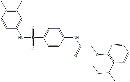 2-(2-sec-butylphenoxy)-N-{4-[(3,4-dimethylanilino)sulfonyl]phenyl}acetamide Structure
