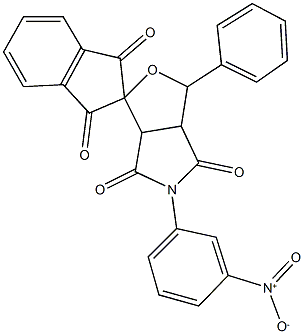 5-(3-nitrophenyl)-1',3',4,6(2'H)-tetraoxo-3-phenylhexahydrospiro(1H-furo[3,4-c]pyrrole-1,2'-[1'H]-indene) Structure