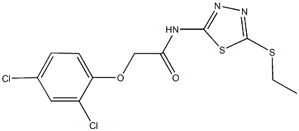 2-(2,4-dichlorophenoxy)-N-[5-(ethylsulfanyl)-1,3,4-thiadiazol-2-yl]acetamide Structure