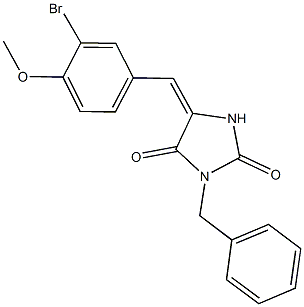 3-benzyl-5-(3-bromo-4-methoxybenzylidene)-2,4-imidazolidinedione Struktur