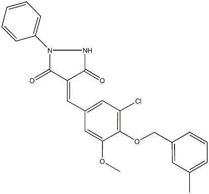 4-{3-chloro-5-methoxy-4-[(3-methylbenzyl)oxy]benzylidene}-1-phenyl-3,5-pyrazolidinedione