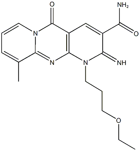 1-(3-ethoxypropyl)-2-imino-10-methyl-5-oxo-1,5-dihydro-2H-dipyrido[1,2-a:2,3-d]pyrimidine-3-carboxamide Structure