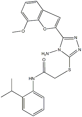 2-{[4-amino-5-(7-methoxy-1-benzofuran-2-yl)-4H-1,2,4-triazol-3-yl]sulfanyl}-N-(2-isopropylphenyl)acetamide Struktur