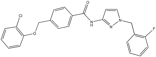 4-[(2-chlorophenoxy)methyl]-N-[1-(2-fluorobenzyl)-1H-pyrazol-3-yl]benzamide,,结构式