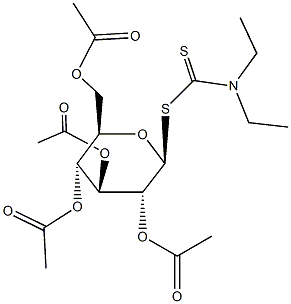 2,3,4,6-tetra-O-acetyl-1-S-[(diethylamino)carbothioyl]-1-thiohexopyranose Structure