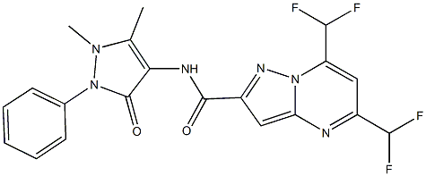 5,7-bis(difluoromethyl)-N-(1,5-dimethyl-3-oxo-2-phenyl-2,3-dihydro-1H-pyrazol-4-yl)pyrazolo[1,5-a]pyrimidine-2-carboxamide|