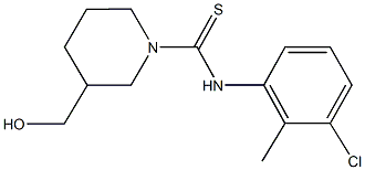 N-(3-chloro-2-methylphenyl)-3-(hydroxymethyl)-1-piperidinecarbothioamide 化学構造式