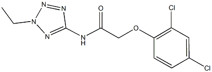 2-(2,4-dichlorophenoxy)-N-(2-ethyl-2H-tetraazol-5-yl)acetamide,,结构式