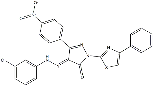 3-{4-nitrophenyl}-1-(4-phenyl-1,3-thiazol-2-yl)-1H-pyrazole-4,5-dione 4-[(3-chlorophenyl)hydrazone] Structure