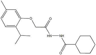 N'-(cyclohexylcarbonyl)-2-(2-isopropyl-5-methylphenoxy)acetohydrazide,,结构式