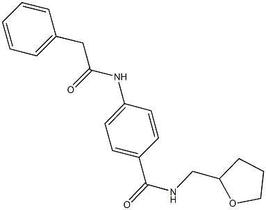 4-[(phenylacetyl)amino]-N-(tetrahydro-2-furanylmethyl)benzamide Struktur
