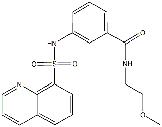 N-(2-methoxyethyl)-3-[(8-quinolinylsulfonyl)amino]benzamide,,结构式