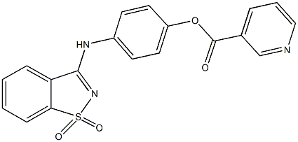 4-[(1,1-dioxido-1,2-benzisothiazol-3-yl)amino]phenyl nicotinate 化学構造式