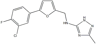 N-{[5-(3-chloro-4-fluorophenyl)-2-furyl]methyl}-N-(3-methyl-1H-1,2,4-triazol-5-yl)amine 结构式