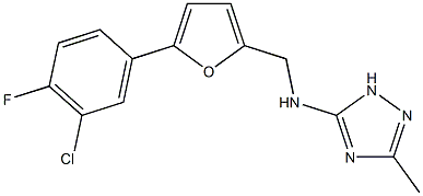 N-{[5-(3-chloro-4-fluorophenyl)-2-furyl]methyl}-N-(3-methyl-1H-1,2,4-triazol-5-yl)amine,,结构式