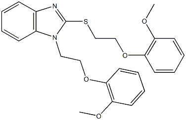 1-[2-(2-methoxyphenoxy)ethyl]-2-{[2-(2-methoxyphenoxy)ethyl]sulfanyl}-1H-benzimidazole,,结构式