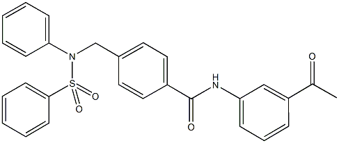 N-(3-acetylphenyl)-4-{[(phenylsulfonyl)anilino]methyl}benzamide Struktur