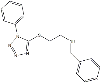 2-[(1-phenyl-1H-tetraazol-5-yl)sulfanyl]-N-(4-pyridinylmethyl)ethanamine|