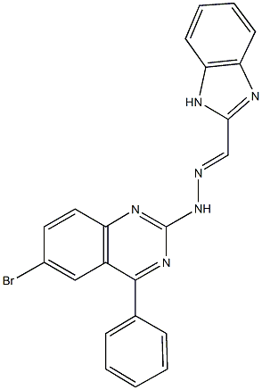 1H-benzimidazole-2-carbaldehyde (6-bromo-4-phenyl-2-quinazolinyl)hydrazone Structure