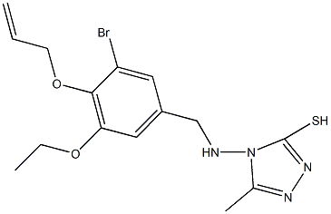 4-{[4-(allyloxy)-3-bromo-5-ethoxybenzyl]amino}-5-methyl-4H-1,2,4-triazol-3-ylhydrosulfide 化学構造式
