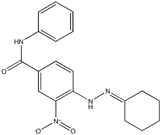 4-(2-cyclohexylidenehydrazino)-3-nitro-N-phenylbenzamide Structure