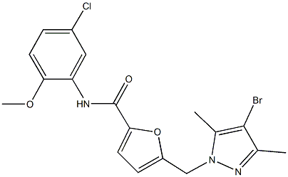 5-[(4-bromo-3,5-dimethyl-1H-pyrazol-1-yl)methyl]-N-(5-chloro-2-methoxyphenyl)-2-furamide