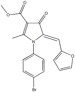 methyl 1-(4-bromophenyl)-5-(2-furylmethylene)-2-methyl-4-oxo-4,5-dihydro-1H-pyrrole-3-carboxylate Struktur