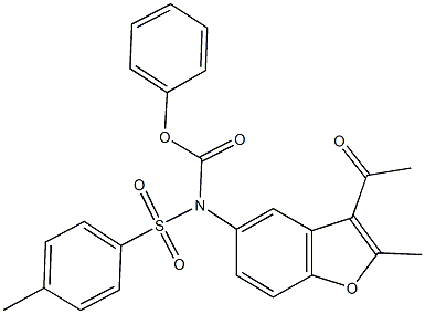 phenyl 3-acetyl-2-methyl-1-benzofuran-5-yl[(4-methylphenyl)sulfonyl]carbamate 结构式