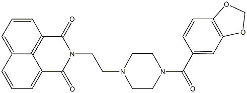 2-{2-[4-(1,3-benzodioxol-5-ylcarbonyl)-1-piperazinyl]ethyl}-1H-benzo[de]isoquinoline-1,3(2H)-dione Structure