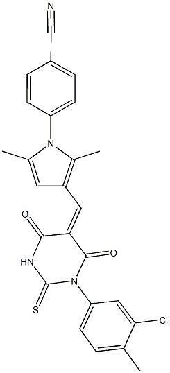 4-{3-[(1-(3-chloro-4-methylphenyl)-4,6-dioxo-2-thioxotetrahydro-5(2H)-pyrimidinylidene)methyl]-2,5-dimethyl-1H-pyrrol-1-yl}benzonitrile