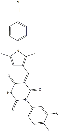  4-{3-[(1-(3-chloro-4-methylphenyl)-4,6-dioxo-2-thioxotetrahydro-5(2H)-pyrimidinylidene)methyl]-2,5-dimethyl-1H-pyrrol-1-yl}benzonitrile