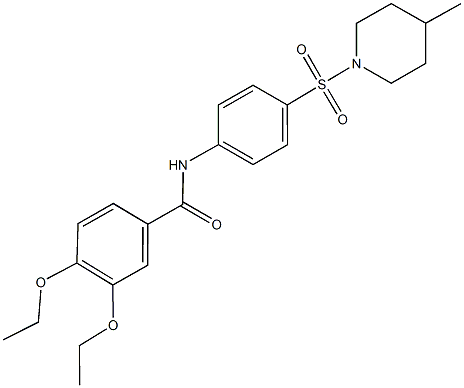 3,4-diethoxy-N-{4-[(4-methyl-1-piperidinyl)sulfonyl]phenyl}benzamide,,结构式