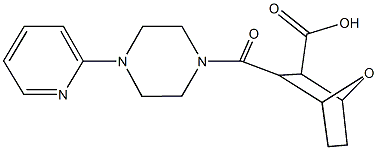 3-{[4-(2-pyridinyl)-1-piperazinyl]carbonyl}-7-oxabicyclo[2.2.1]heptane-2-carboxylic acid Struktur