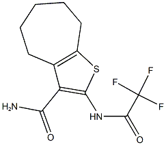 2-[(trifluoroacetyl)amino]-5,6,7,8-tetrahydro-4H-cyclohepta[b]thiophene-3-carboxamide,,结构式