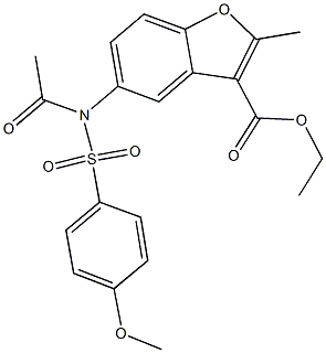 ethyl 5-{acetyl[(4-methoxyphenyl)sulfonyl]amino}-2-methyl-1-benzofuran-3-carboxylate Structure