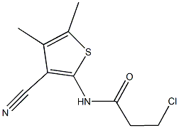 3-chloro-N-(3-cyano-4,5-dimethyl-2-thienyl)propanamide,,结构式