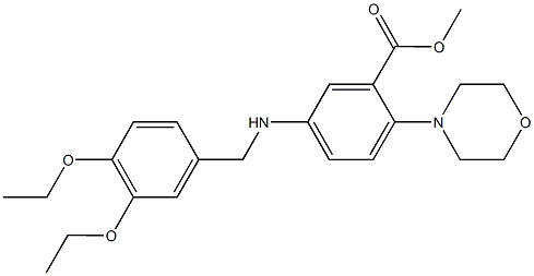 methyl 5-[(3,4-diethoxybenzyl)amino]-2-(4-morpholinyl)benzoate,,结构式